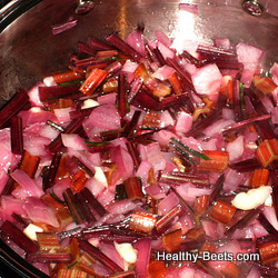 Cooking beet stems